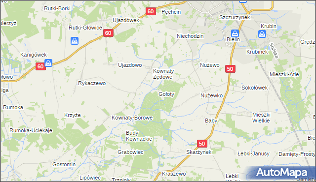 mapa Gołoty gmina Ciechanów, Gołoty gmina Ciechanów na mapie Targeo