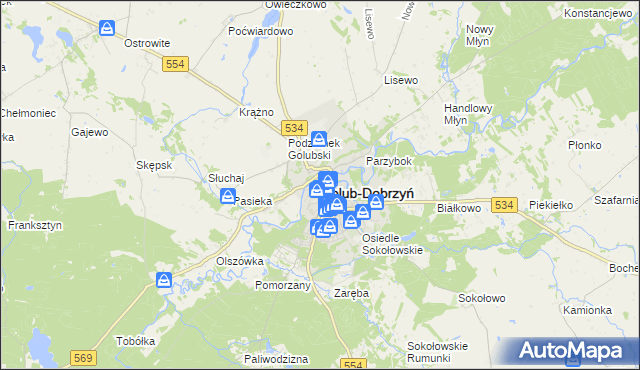 mapa Golub-Dobrzyń, Golub-Dobrzyń na mapie Targeo
