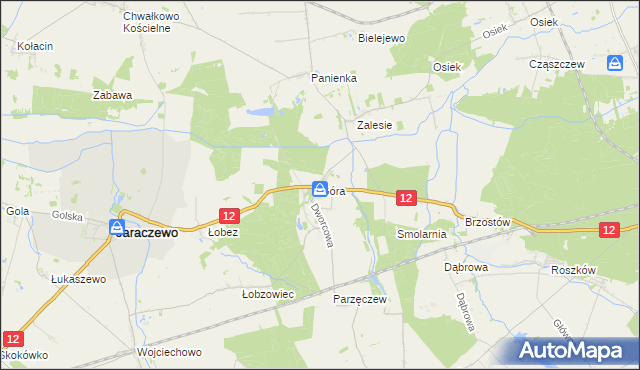 mapa Góra gmina Jaraczewo, Góra gmina Jaraczewo na mapie Targeo