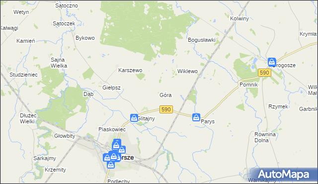 mapa Góra gmina Korsze, Góra gmina Korsze na mapie Targeo