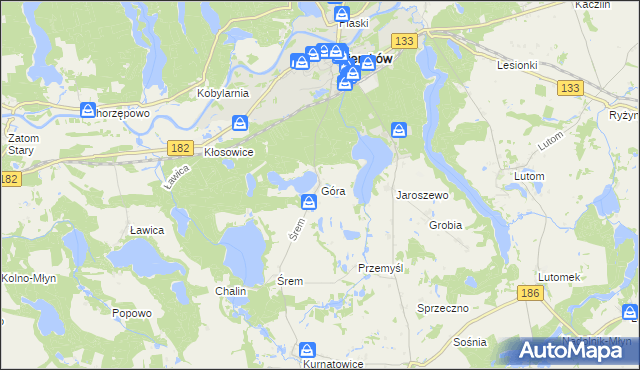 mapa Góra gmina Sieraków, Góra gmina Sieraków na mapie Targeo