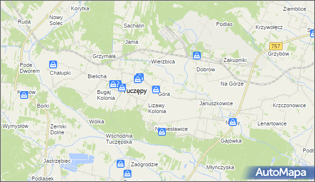 mapa Góra gmina Tuczępy, Góra gmina Tuczępy na mapie Targeo