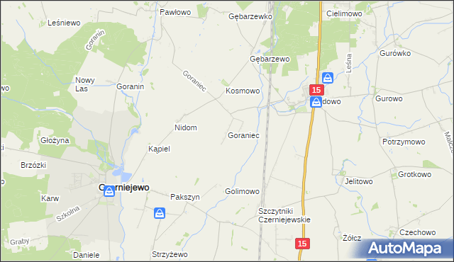 mapa Goraniec, Goraniec na mapie Targeo