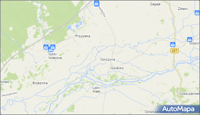 mapa Górczyna gmina Zwierzyn, Górczyna gmina Zwierzyn na mapie Targeo