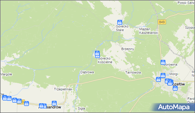 mapa Górecko Kościelne, Górecko Kościelne na mapie Targeo