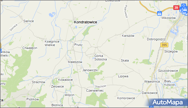 mapa Górka Sobocka, Górka Sobocka na mapie Targeo