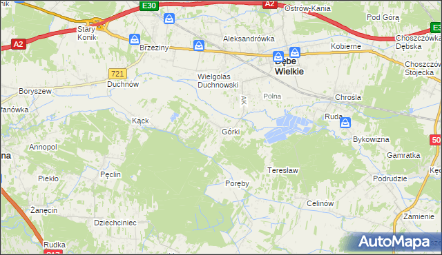 mapa Górki gmina Dębe Wielkie, Górki gmina Dębe Wielkie na mapie Targeo