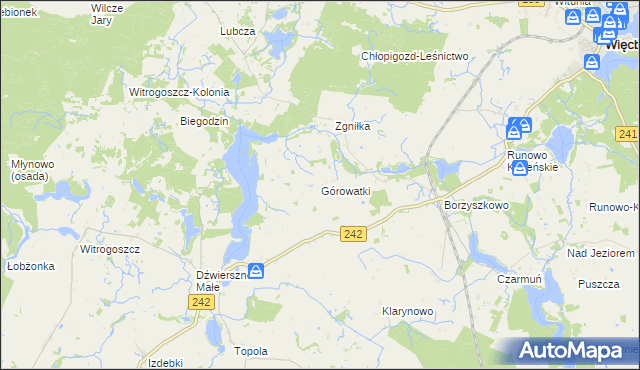 mapa Górowatki, Górowatki na mapie Targeo