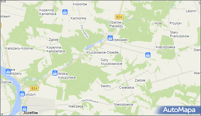 mapa Góry Kluczkowickie, Góry Kluczkowickie na mapie Targeo