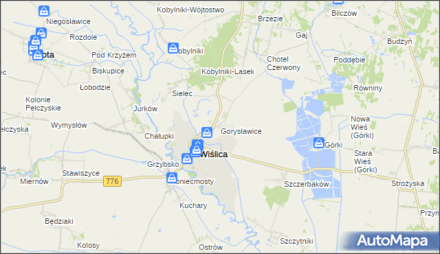 mapa Gorysławice, Gorysławice na mapie Targeo