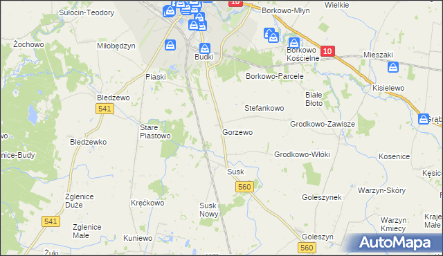 mapa Gorzewo gmina Sierpc, Gorzewo gmina Sierpc na mapie Targeo