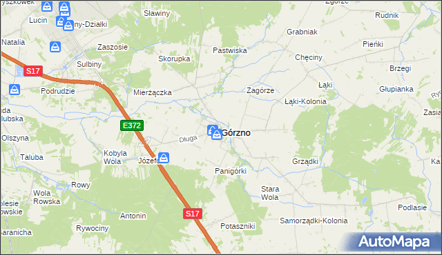 mapa Górzno powiat garwoliński, Górzno powiat garwoliński na mapie Targeo