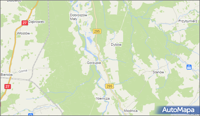 mapa Gorzupia Dolna, Gorzupia Dolna na mapie Targeo