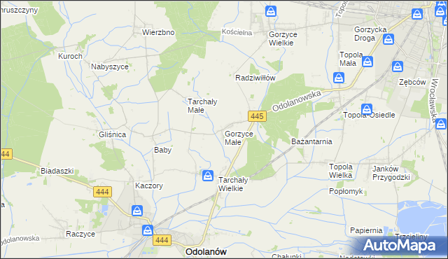 mapa Gorzyce Małe, Gorzyce Małe na mapie Targeo