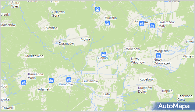 mapa Gosań, Gosań na mapie Targeo