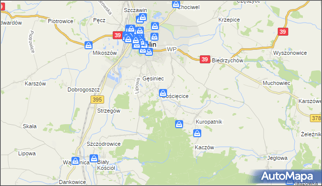 mapa Gościęcice, Gościęcice na mapie Targeo