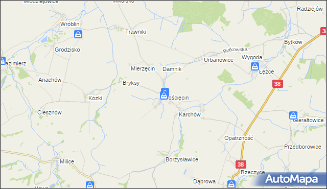 mapa Gościęcin, Gościęcin na mapie Targeo
