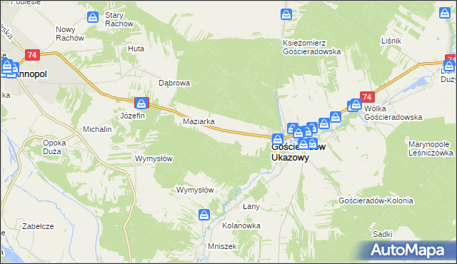 mapa Gościeradów-Folwark, Gościeradów-Folwark na mapie Targeo