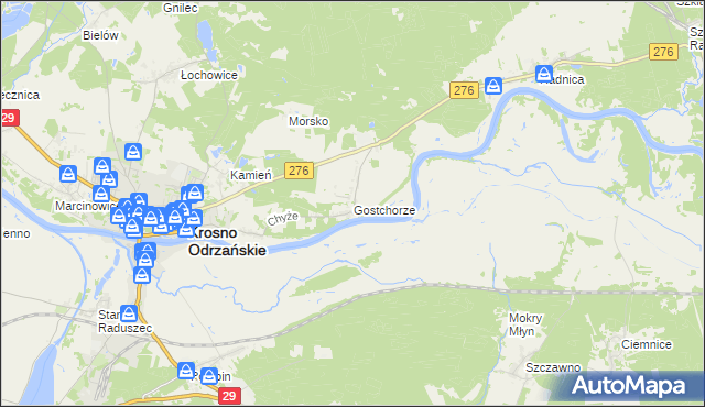 mapa Gostchorze, Gostchorze na mapie Targeo