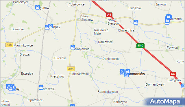 mapa Gostkowice gmina Domaniów, Gostkowice gmina Domaniów na mapie Targeo