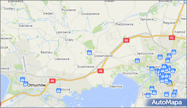 mapa Goświnowice, Goświnowice na mapie Targeo
