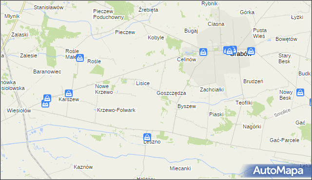 mapa Goszczędza, Goszczędza na mapie Targeo
