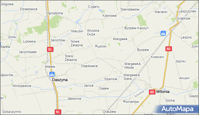 mapa Gozdków gmina Witonia, Gozdków gmina Witonia na mapie Targeo