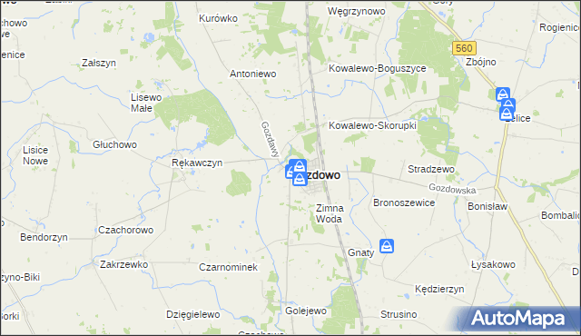 mapa Gozdowo powiat sierpecki, Gozdowo powiat sierpecki na mapie Targeo