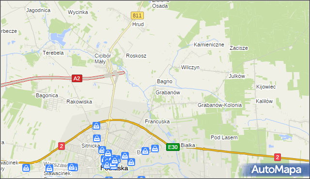 mapa Grabanów, Grabanów na mapie Targeo