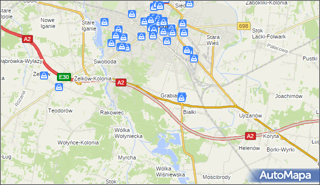 mapa Grabianów, Grabianów na mapie Targeo