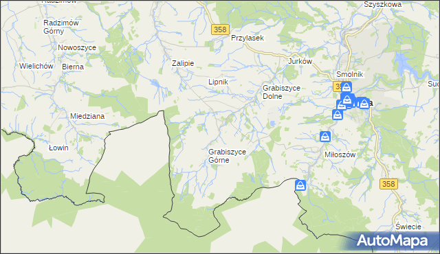 mapa Grabiszyce Średnie, Grabiszyce Średnie na mapie Targeo