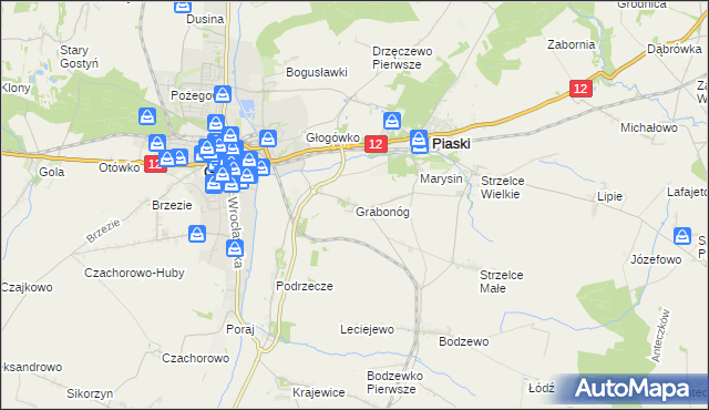 mapa Grabonóg, Grabonóg na mapie Targeo