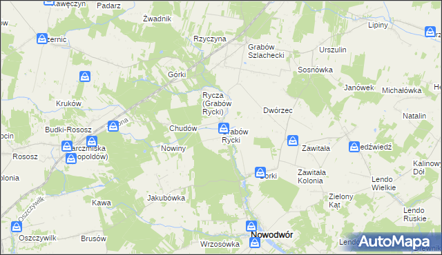 mapa Grabów Rycki, Grabów Rycki na mapie Targeo