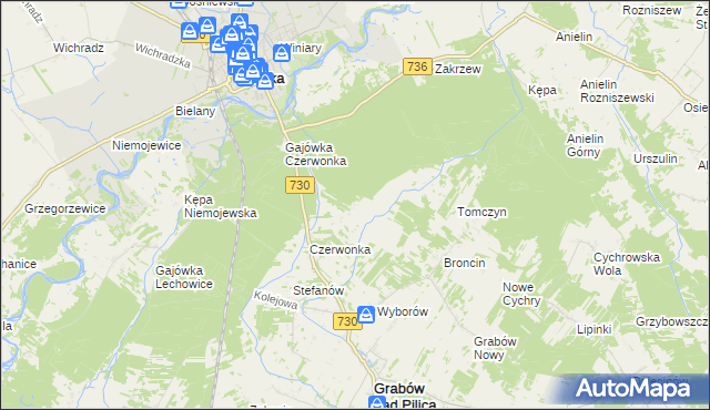 mapa Grabów Zaleśny, Grabów Zaleśny na mapie Targeo