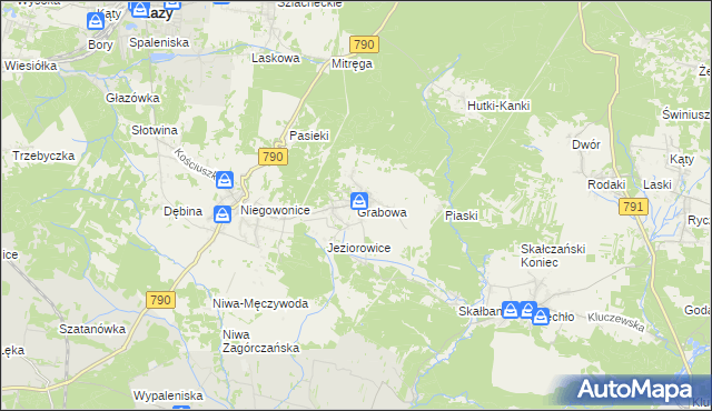 mapa Grabowa gmina Łazy, Grabowa gmina Łazy na mapie Targeo