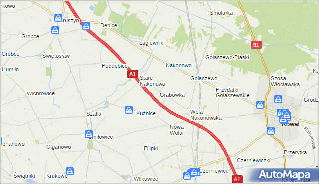 mapa Grabówka gmina Choceń, Grabówka gmina Choceń na mapie Targeo