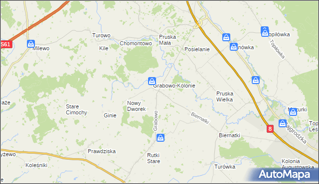 mapa Grabowo gmina Augustów, Grabowo gmina Augustów na mapie Targeo