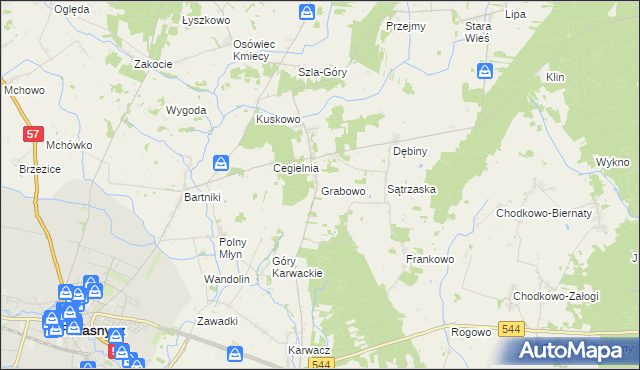 mapa Grabowo gmina Przasnysz, Grabowo gmina Przasnysz na mapie Targeo