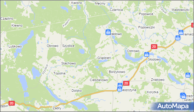 mapa Grądzień, Grądzień na mapie Targeo