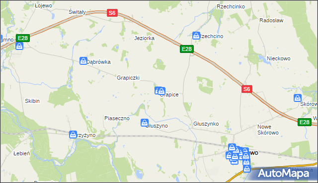 mapa Grapice, Grapice na mapie Targeo