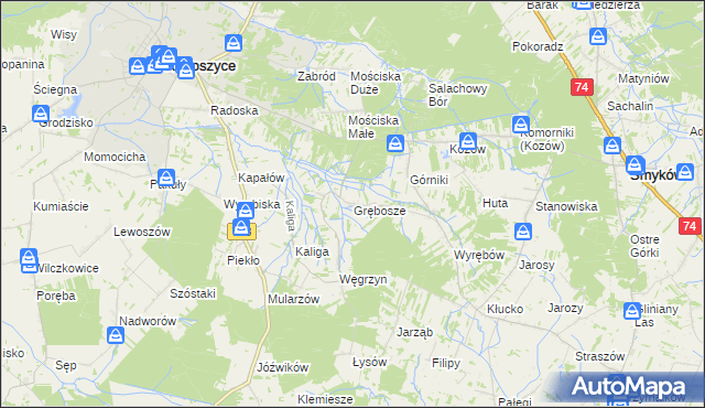 mapa Grębosze, Grębosze na mapie Targeo