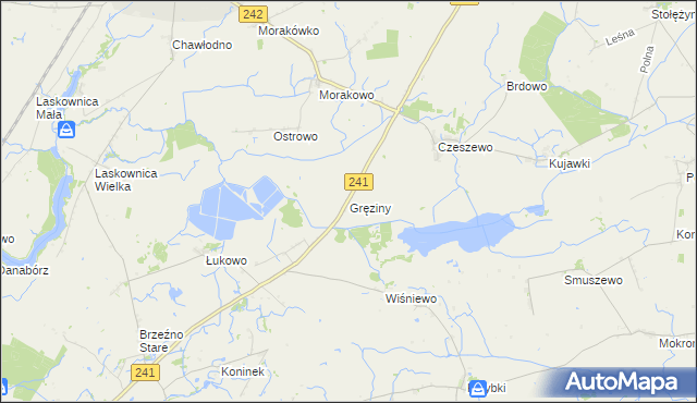 mapa Gręziny, Gręziny na mapie Targeo
