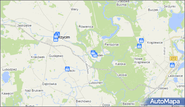 mapa Gródek gmina Drzycim, Gródek gmina Drzycim na mapie Targeo