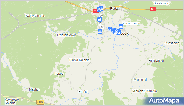 mapa Gródek-Kolonia gmina Gródek, Gródek-Kolonia gmina Gródek na mapie Targeo