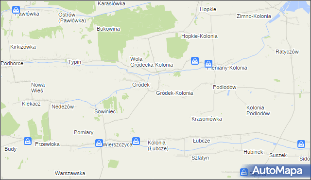 mapa Gródek-Kolonia gmina Jarczów, Gródek-Kolonia gmina Jarczów na mapie Targeo