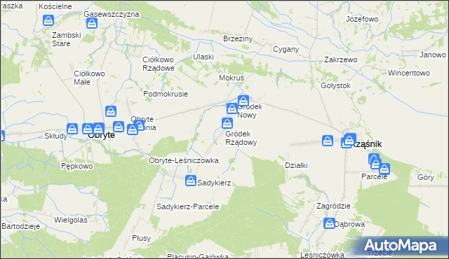 mapa Gródek Rządowy, Gródek Rządowy na mapie Targeo