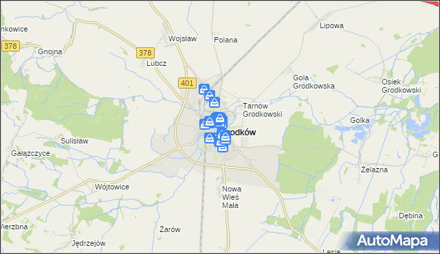 mapa Grodków powiat brzeski, Grodków powiat brzeski na mapie Targeo