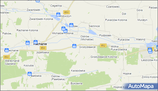 mapa Grodysławice, Grodysławice na mapie Targeo