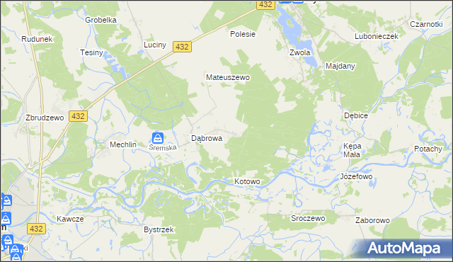 mapa Grodzewo, Grodzewo na mapie Targeo