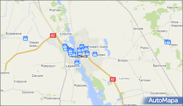 mapa Grodztwo gmina Kruszwica, Grodztwo gmina Kruszwica na mapie Targeo